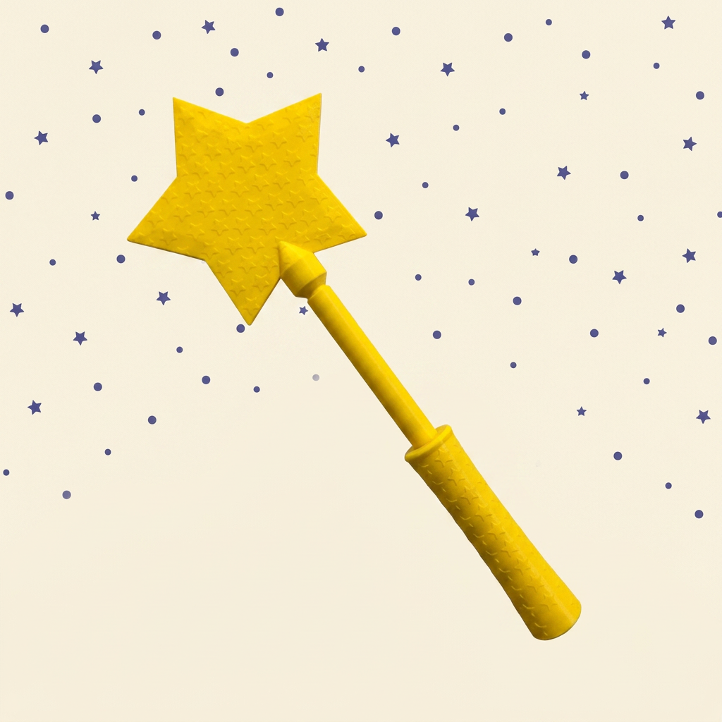 Tongkat e-toll bintang kuning 3D print custom — magic wand card holder untuk kartu e-money di gerbang tol
